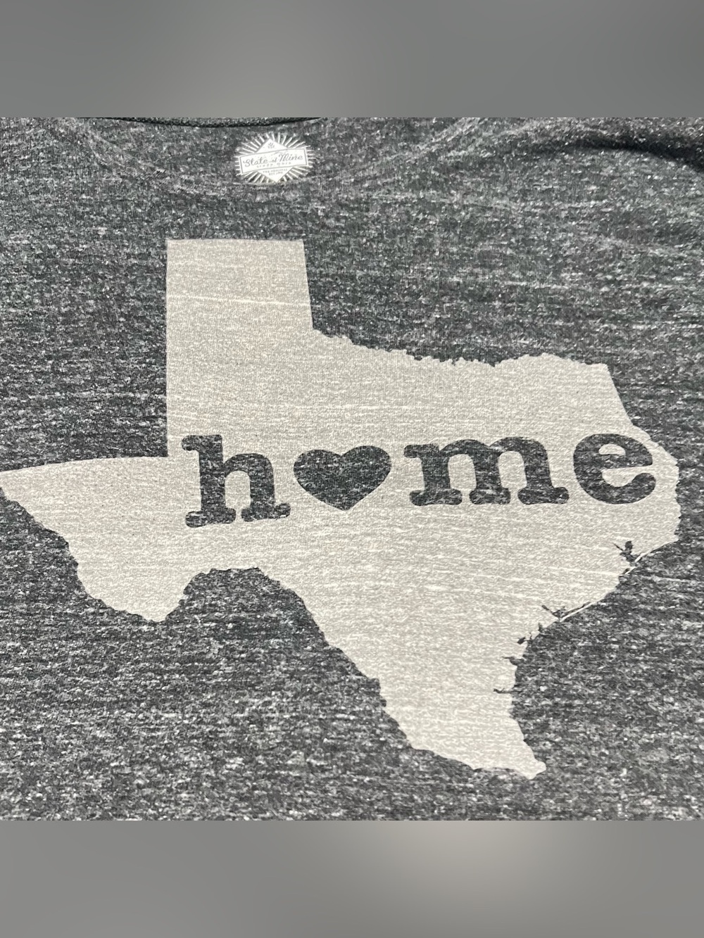 State Of Mine Women’s Home Is Texas T-Shirt Size Small Heather Gray Tee